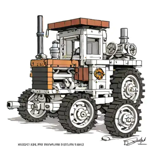 lego bricks tractor phenyx liones  tattoo design idea