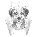 illuminati with black labrador tattoo design idea