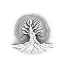 A tree growing from a cracked stone, symbolizing strength and resilience tattoo design idea