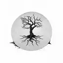 A tree growing from a cracked stone, symbolizing strength and resilience tattoo design idea
