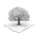 A tree growing from a cracked stone, symbolizing strength and resilience tattoo design idea