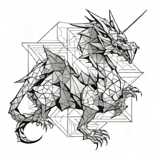 origami dragon tattoo design idea