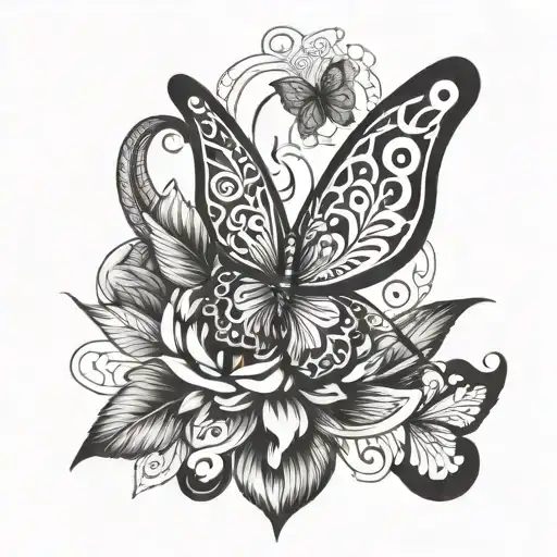 aum tattoos with butterfly wings tattoo design idea