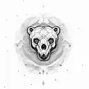 polar bear skull tattoo design idea