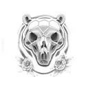 polar bear skull tattoo design idea