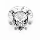 polar bear skull tattoo design idea