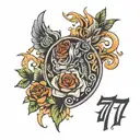 "7777" tattoo design idea