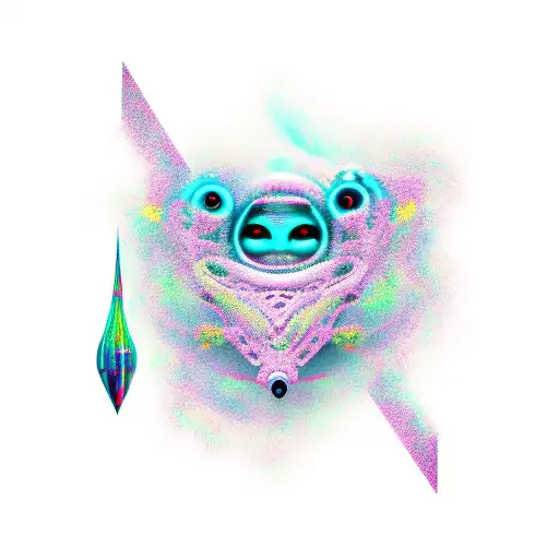 tribal techno 3d tattoo design idea