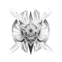 tribal techno 3d tattoo design idea