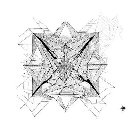 rectangle with shadows tattoo design idea