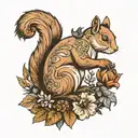 Nordic squirrel tattoo design idea