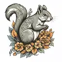 Nordic squirrel tattoo design idea