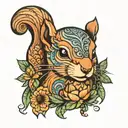 Nordic squirrel tattoo design idea