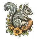 Nordic squirrel tattoo design idea