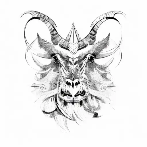 Gallic Rooster Lion Unicorn Bull Tapir, Arabian Oryx tattoo design idea