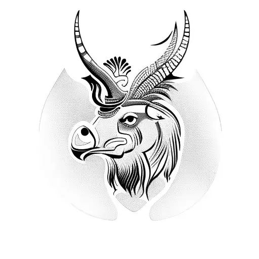 Gallic Rooster Lion Unicorn Bull Tapir, Arabian Oryx tattoo design idea