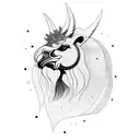 Gallic Rooster Lion Unicorn Bull Tapir, Arabian Oryx tattoo design idea