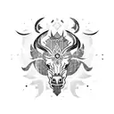 Gallic Rooster Lion Unicorn Bull Tapir, Arabian Oryx tattoo design idea