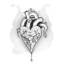 heart ekg tattoo design idea
