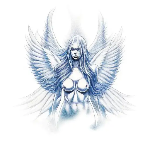 angel demon tattoo design idea