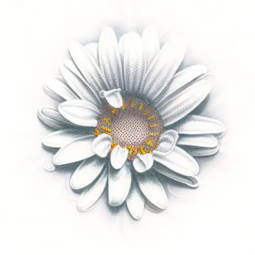 the name Vanessa in cursive wrapped in daisies and lilies  tattoo design idea
