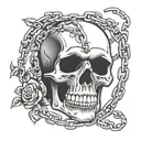 Skull and chain tattoo design idea