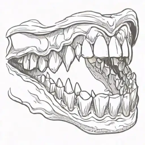vampire teeth tattoo design idea