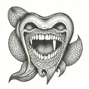 tooth tattoo design idea
