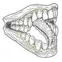vampire teeth tattoo design idea