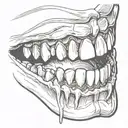 vampire teeth tattoo design idea