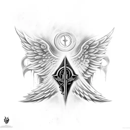 card ace of spades with angel and demon wings tattoo design idea