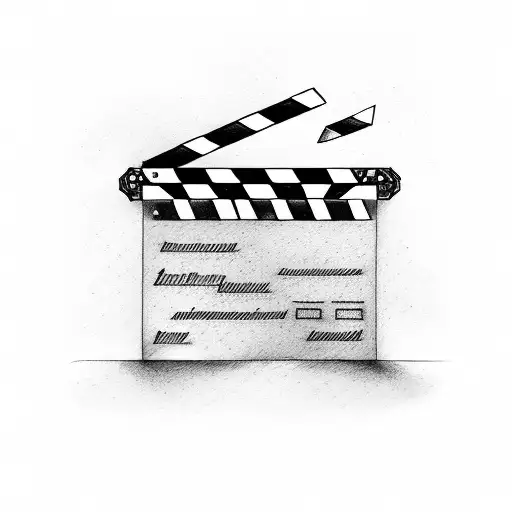 cinema clapperboard with Word Trascender tattoo design idea