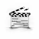 cinema clapperboard with Word Trascender tattoo design idea