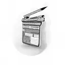 cinema clapperboard with Word Trascender tattoo design idea