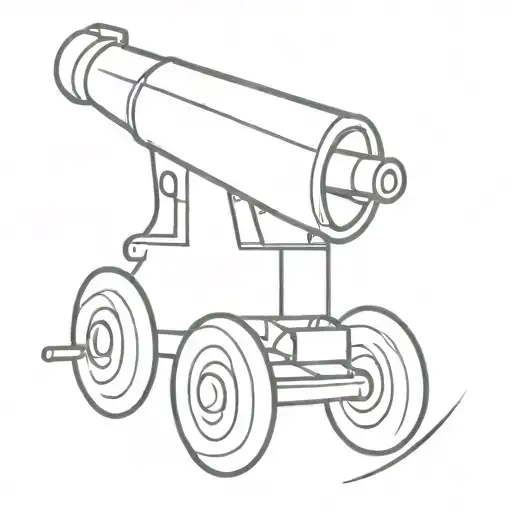 cannon shooting tattoo design idea