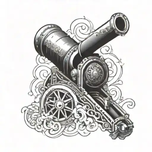 cannon tattoo design idea