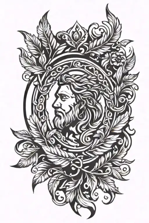 Laurel wreath near Apollo tattoo design idea