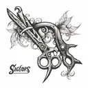 scissors tattoo design idea