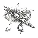 scissors tattoo design idea