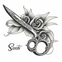 scissors tattoo design idea