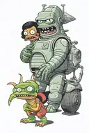 futurama characters tattoo design idea