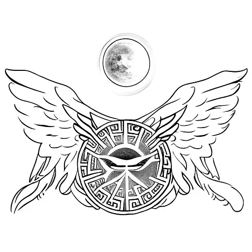 Angel, Greek, Kosmos, Sport al over the arm tattoo design idea