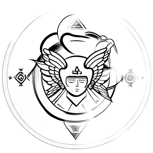 Angel, Greek, Kosmos, Sport tattoo design idea