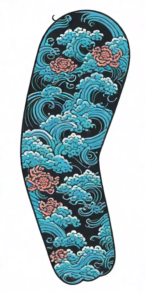 Irezumi style tattoo with black clouds tattoo design idea