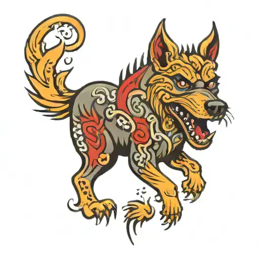hell hound tattoo design idea