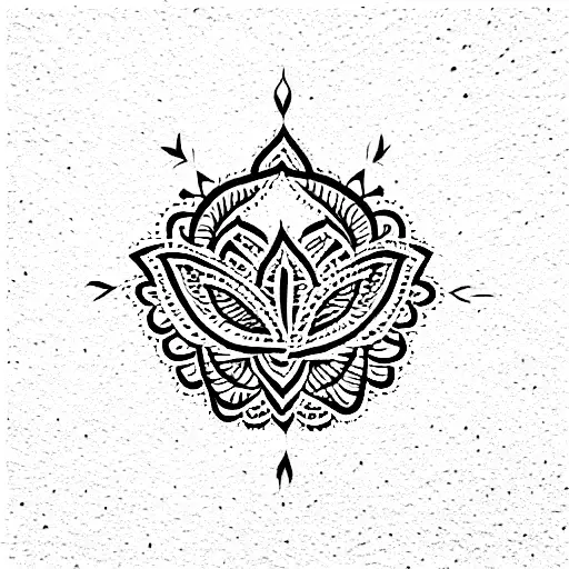Muai pattern in Indian style tattoo design idea