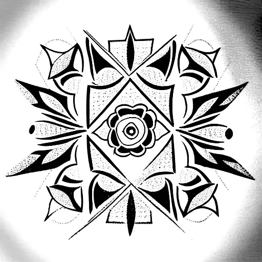 Muai pattern in Indian style but geometric tattoo design idea