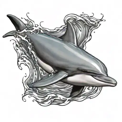 08/15/24 dolphin swimming tattoo design idea