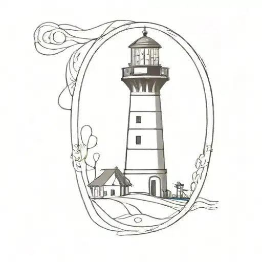 lighthouse shaped like a pint of Guinness  tattoo design idea