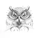 owl between two crossed hammers tattoo design idea